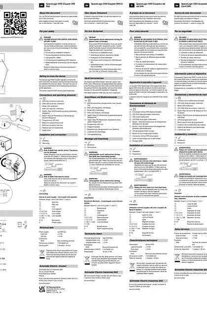 schneider施耐德SpaceLogic KNX 耦合器 REG-K-安装和连接 (ZH)